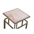 Audrey Antique Brass Accent Table with Italian Marble Top