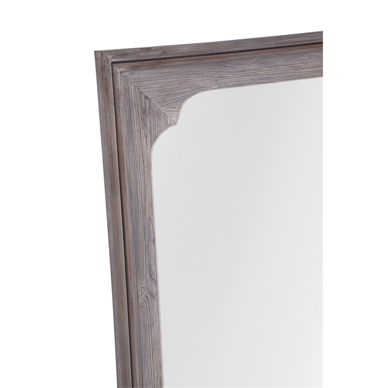 Kingsley Wall Mirror with Washed Gray Wood Frame