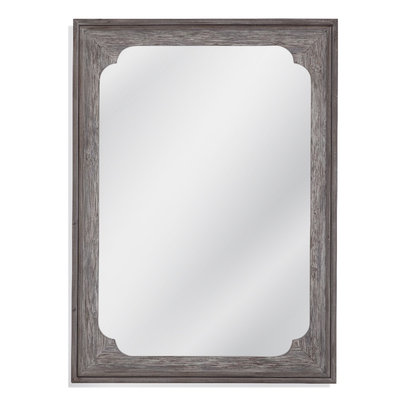 Kingsley Wall Mirror with Washed Gray Wood Frame