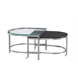 Hensley Bunching Cocktail Table in Metal and Black Marble