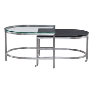 Hensley Bunching Cocktail Table in Metal and Black Marble