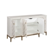 Perrine Soft White Wooden Server with Gold and Acrylic Accents