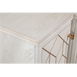 Perrine Soft White Wooden Server with Gold and Acrylic Accents