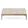 Perrine Soft White Wooden Cocktail Table with Gold and Acrylic Accents
