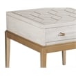 Perrine Soft White Wooden End Table with Gold and Acrylic Accents