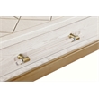 Perrine Soft White Wooden Console Table with Gold and Acrylic Details