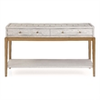 Perrine Soft White Wooden Console Table with Gold and Acrylic Details