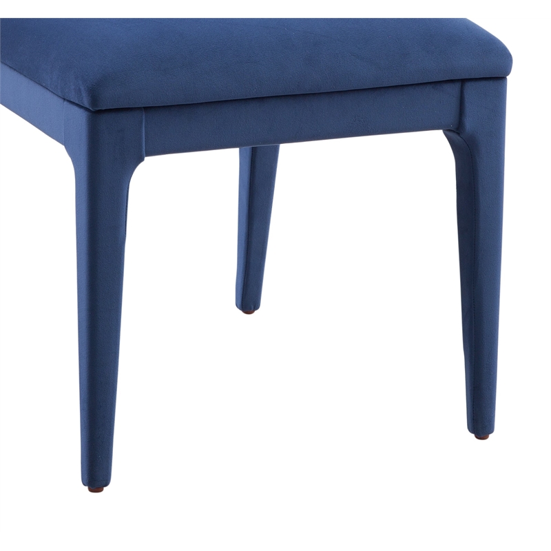 Brianne Navy Velvet Dining Chair with Wood Frame