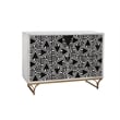 Martina Wooden Bar Cabinet with Black and White Bone