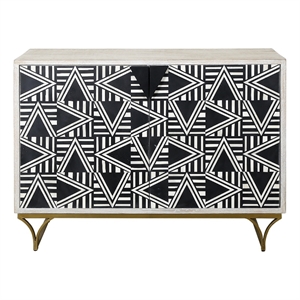 martina wooden bar cabinet with black and white bone