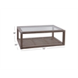 Calum Solid Wood Cocktail Table with Natural Cane Shelf