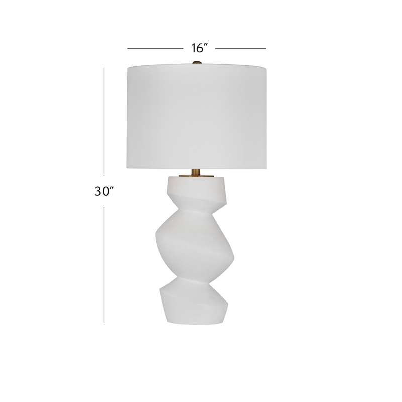 Helen Contemporary Table Lamp in Matte White Resin