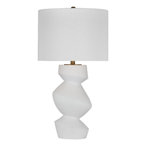 Helen Contemporary Table Lamp in Matte White Resin