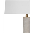 Ranier Fluted Table Lamp in Gray Resin with Brass Accents