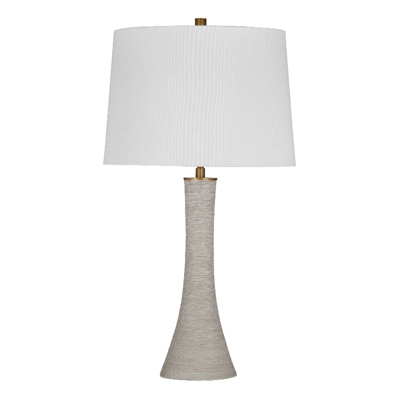 Ranier Fluted Table Lamp in Gray Resin with Brass Accents