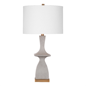 marion table lamp in gray resin with brass base