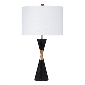 Tana 27&quot Table Lamp in Black Marble and Brass