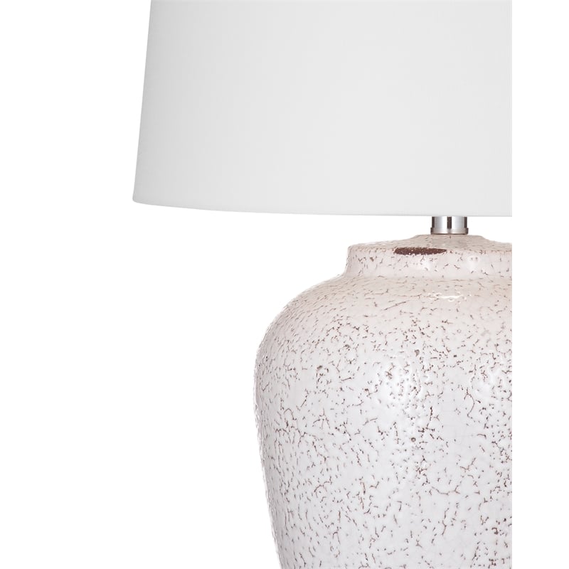 Celburne Table Lamp in Crackled White Finished Ceramic