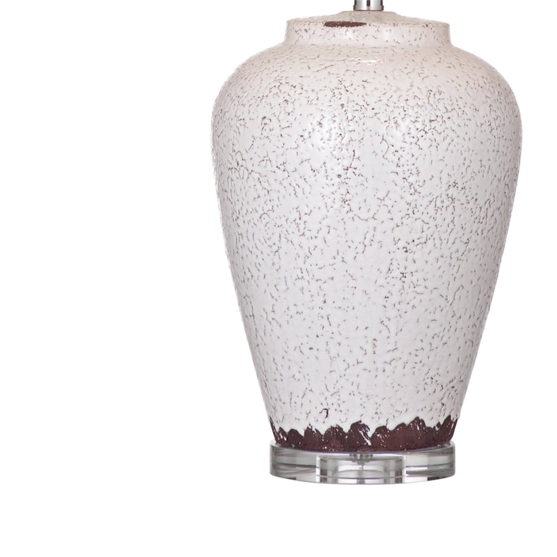 Celburne Table Lamp in Crackled White Finished Ceramic