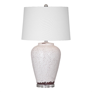 Celburne Table Lamp in Crackled White Finished Ceramic