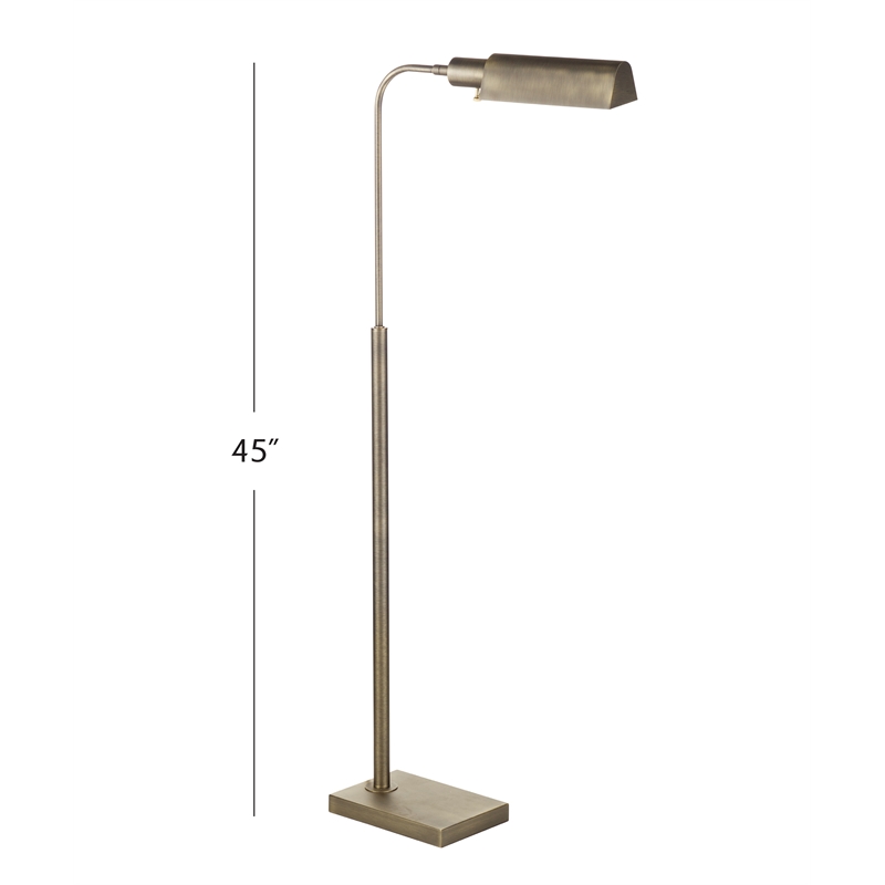 Clatsop Floor Lamp in Antique Brass Finished Metal