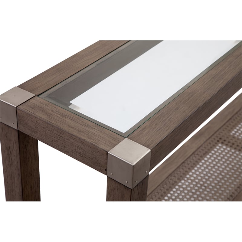 Calum Console Table in Natural Wire Brushed Mango Wood