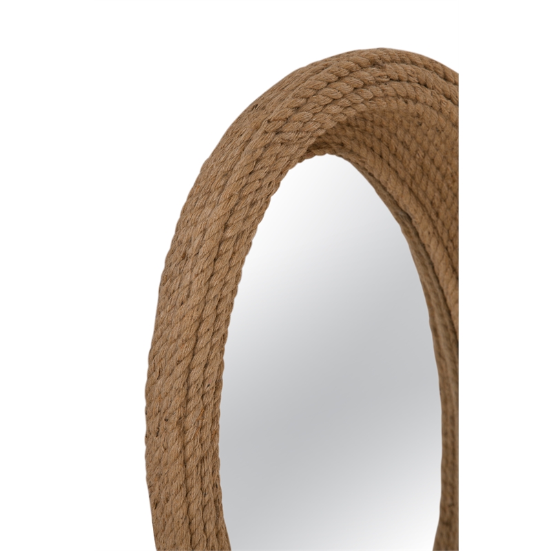Regatta Engineered Wood Wall Mirror with Natural Jute Rope Frame