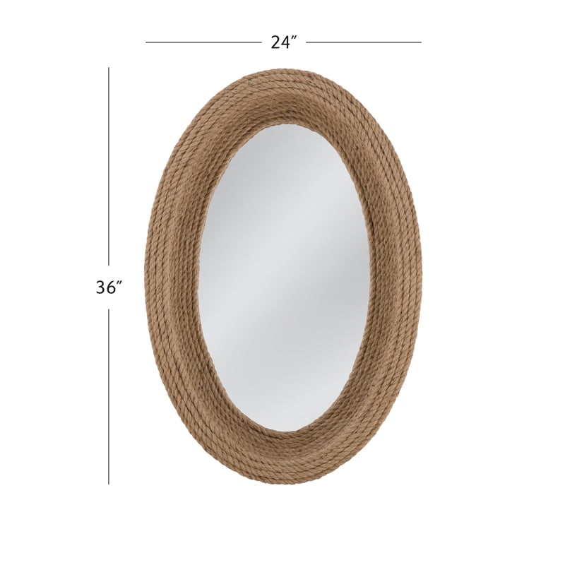 Regatta Engineered Wood Wall Mirror with Natural Jute Rope Frame