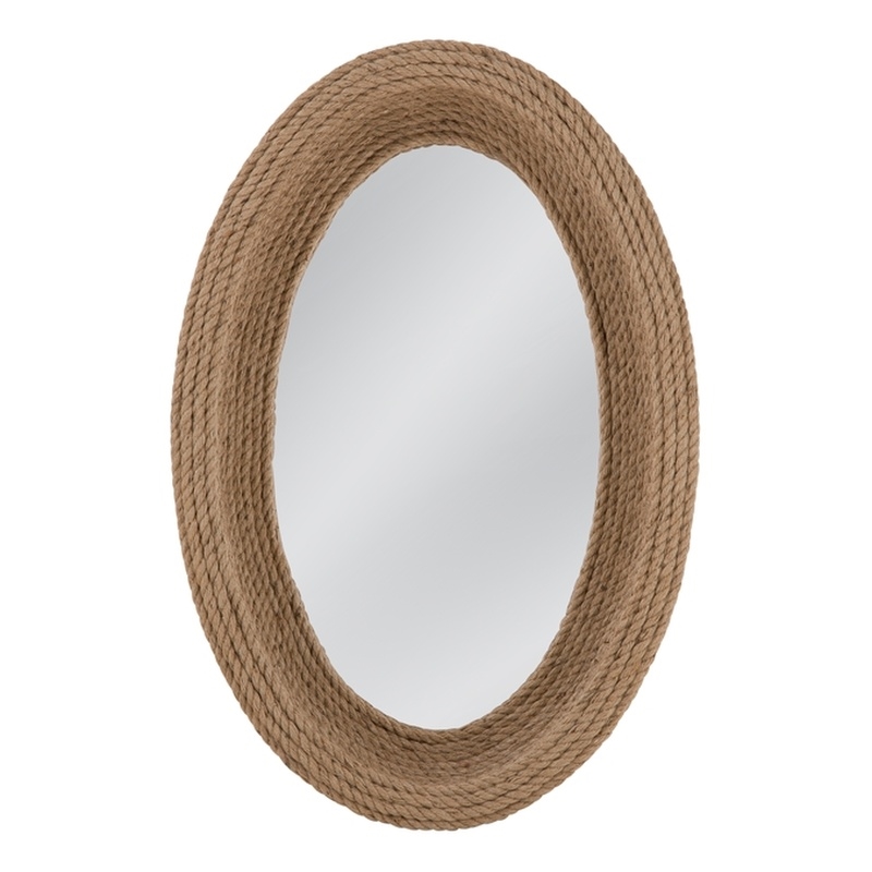 Regatta Engineered Wood Wall Mirror with Natural Jute Rope Frame
