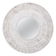 Ocean Isle Wall Mirror in Distressed White Engineered Wood Frame