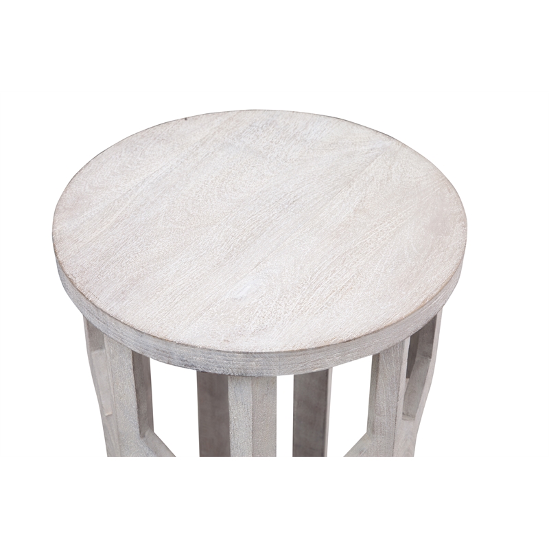 Lloyd White Accent Table in White Washed Mango Wood