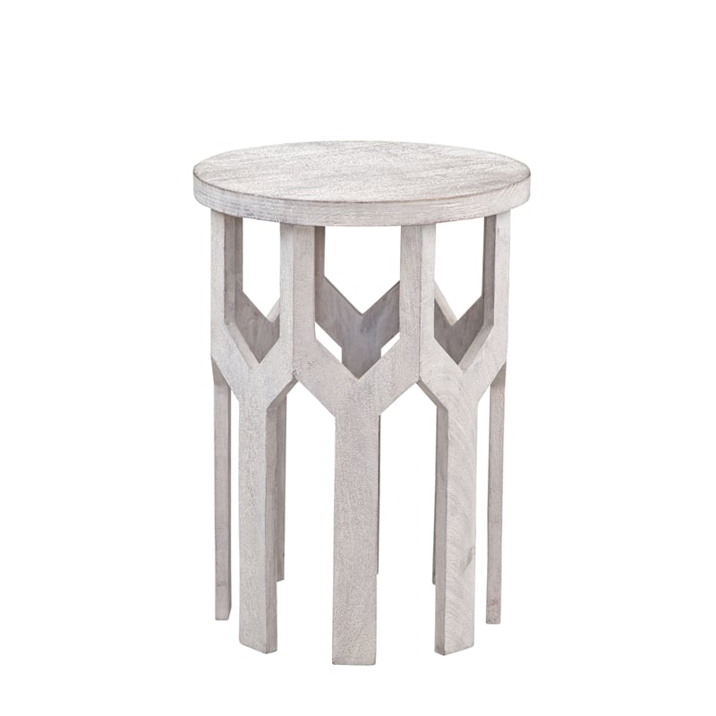 Lloyd White Accent Table in White Washed Mango Wood