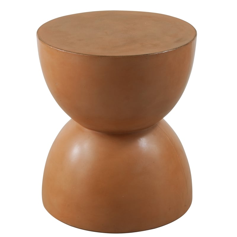 Alejandro Accent Table in Washed Orange Cast Concrete Stone