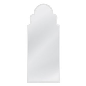 Abbie Floor Mirror in White Lacquer Resin Frame