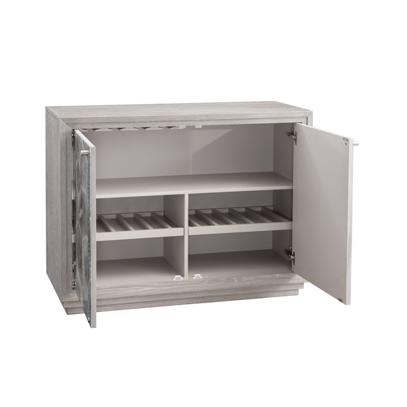 Peninsula Ridge Bar Cabinet in Gray Wood