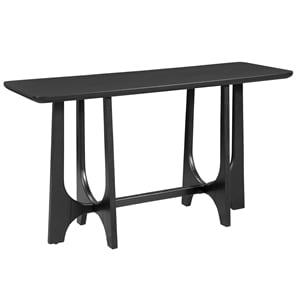 Dunnigan Modern Black Console Table in Matte Black Wood