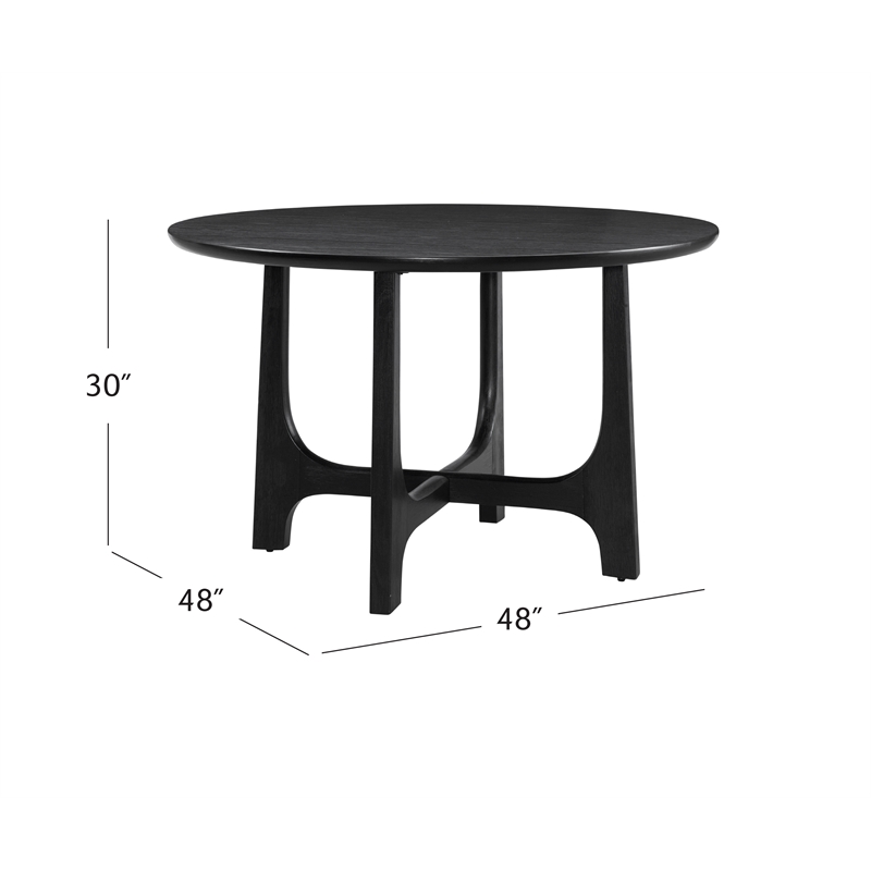 Dunnigan Modern Dining Table in Matte Black Finished Wood