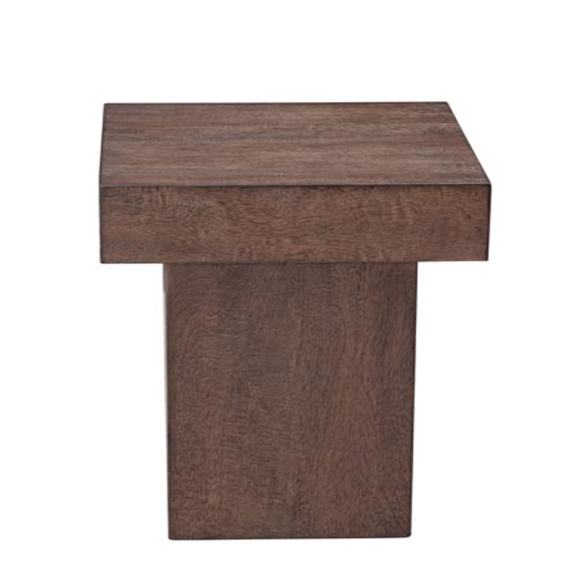Padula Brown Oak Small End Table in Dark Brown Mango
