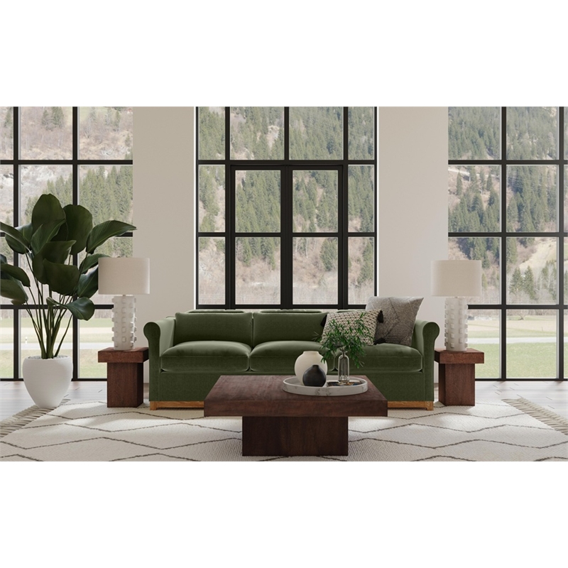 Padula Brown Oak Small End Table in Dark Brown Mango