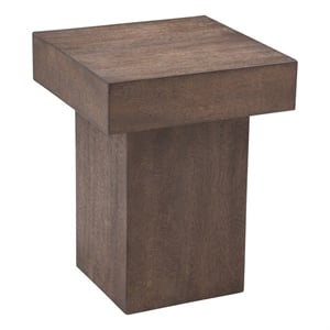 Padula Brown Oak Small End Table in Dark Brown Mango