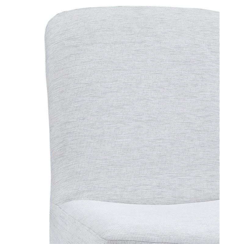 Meyer Dining Chair in Gray Oyster Fabric on Casters
