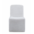 Meyer Dining Chair in Gray Oyster Fabric on Casters