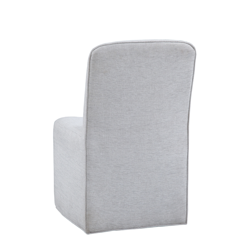 Meyer Dining Chair in Gray Oyster Fabric on Casters