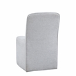 Meyer Dining Chair in Gray Oyster Fabric on Casters