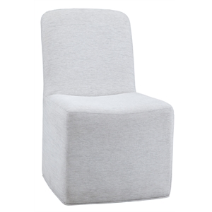 Meyer Dining Chair in Gray Oyster Fabric on Casters