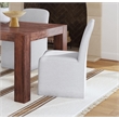 Meyer Dining Chair in Gray Oyster Fabric on Casters