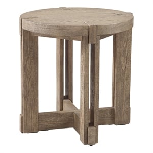 McGuire Rustic Farmhouse End Table in Natural Mindi Wood