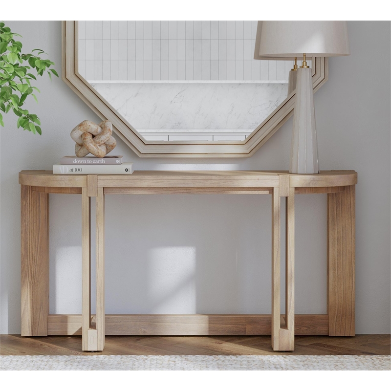 McGuire Console Table in Natural Mindi Wood