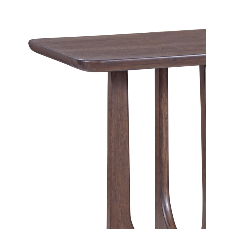 Dunnigan Console in Antique Brown Oak Finished Wood
