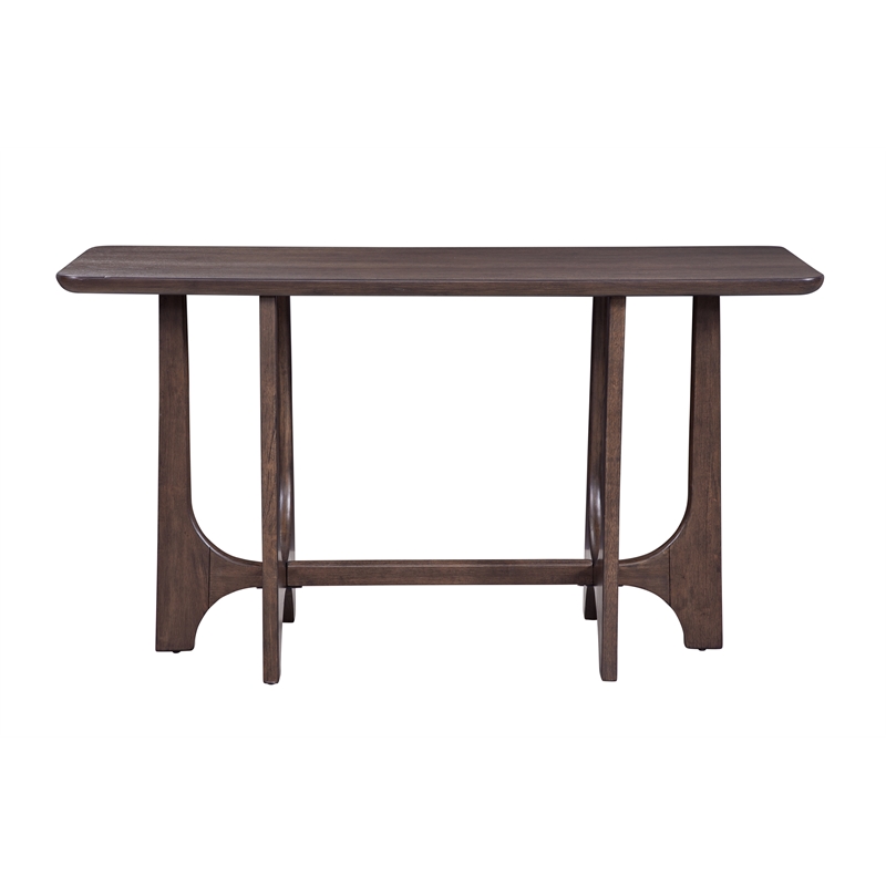 Dunnigan Console in Antique Brown Oak Finished Wood